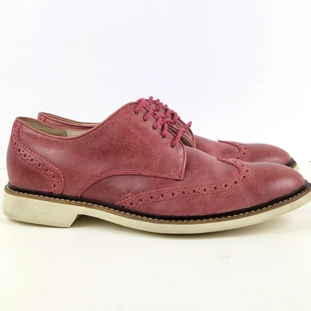 Cole Haan Franklin Nike Air Cushioned Red Leather Lace-up Wingtip Oxford Shoe